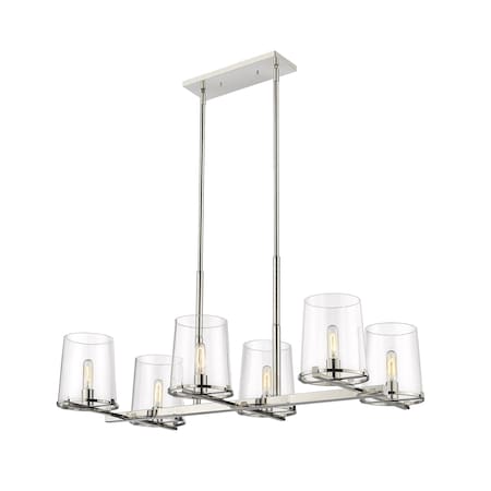 Z-Lite Callista 6 Light Chandelier, Polished Nickel & Clear 3032-6L-PN